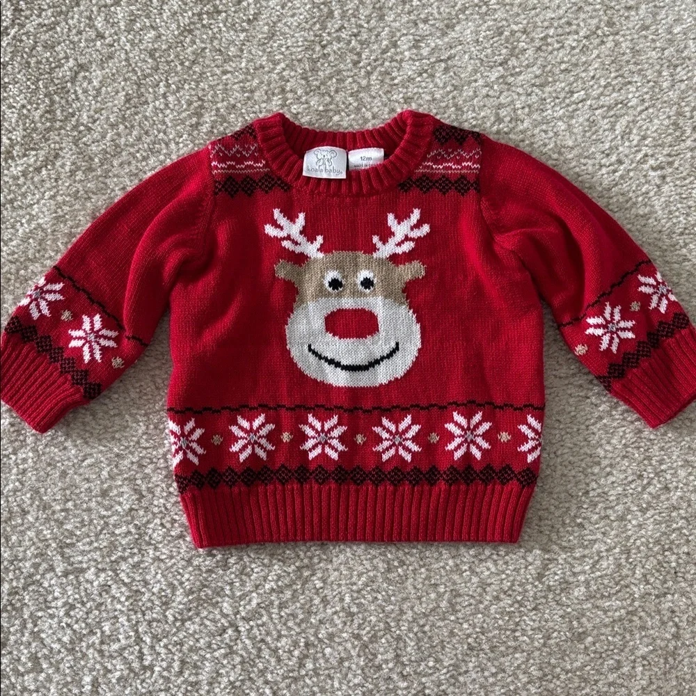 Koala Kids Red Reindeer Sweater and FAO Vest  Size 12 mos.